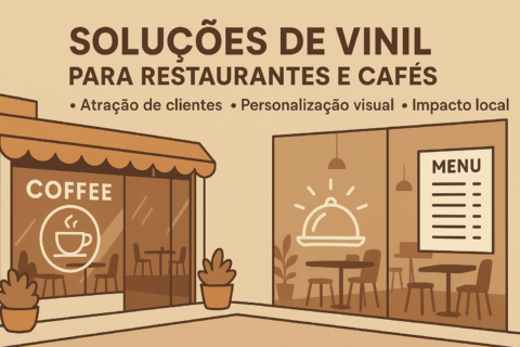 Loja e café em sketch com vinil