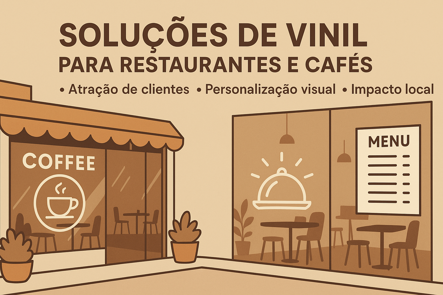 Loja e café em sketch com vinil