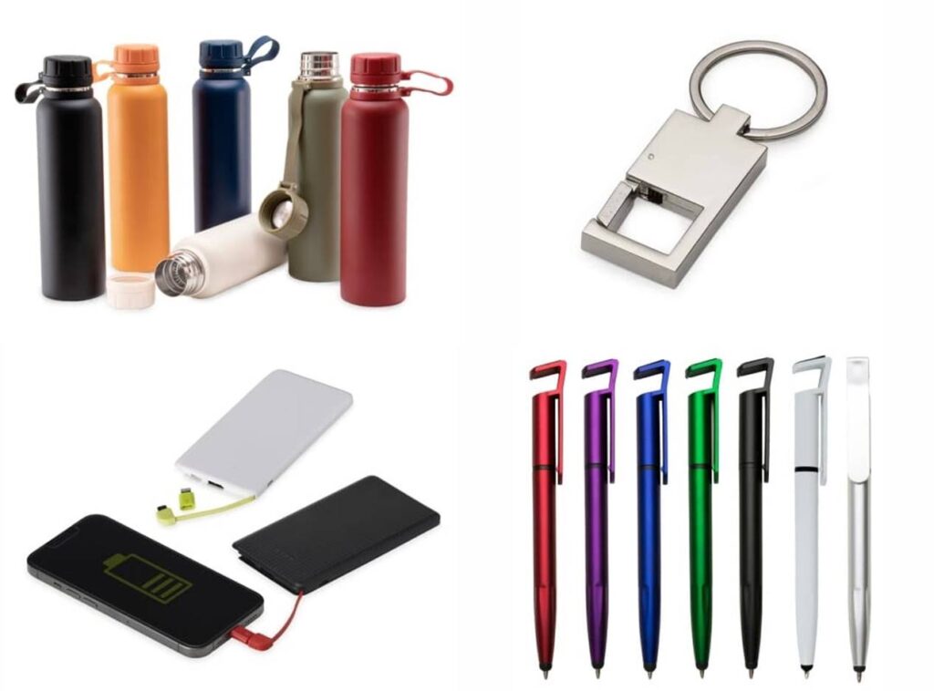 Collection of promotional items and stationery for corporate gifts